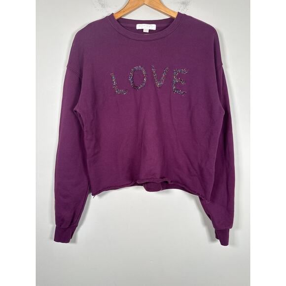 Spiritual Gangster Love Mazzy Cropped Sweatshirt Crewneck Womens Medium Purple - Picture 2 of 10